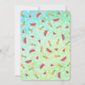 ルアウ(ハワイ式宴会)誕生日パーティー水の色パイナップル 招待状 (裏面)