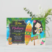 ルアウ（ハワイ式宴会）誕生日招待状アロハ招待状 招待状 (スタンド正面)