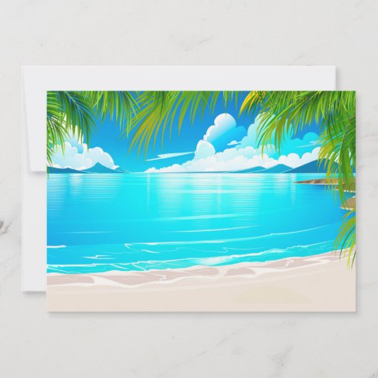 ルアウ（ハワイ式宴会）誕生日招待状アロハ招待状 招待状 (裏面)