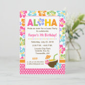 ルアウ（ハワイ式宴会）誕生日招待状 招待状 (スタンド正面)