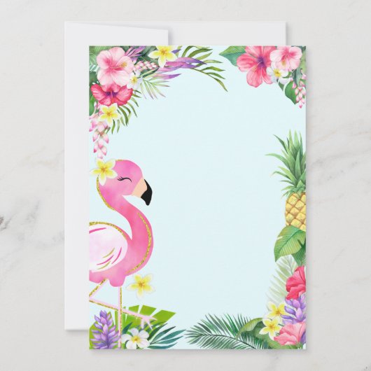 ルアウ(ハワイ式宴会)誕生日熱帯夏招待状 招待状 (裏面)