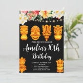 ルアウ(ハワイ式宴会)誕生日、ティキマスクパーティー、アロハ、熱帯地方 招待状 (スタンド正面)