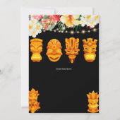 ルアウ(ハワイ式宴会)誕生日、ティキマスクパーティー、アロハ、熱帯地方 招待状 (裏面)