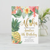 ルアウ（ハワイ式宴会）誕生日、トロピカルバースデーパーティー、アロハ 招待状 (スタンド正面)