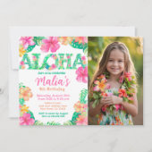 ルアウ（ハワイ式宴会）誕生日 招待状 (正面)