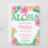 ルアウ（ハワイ式宴会）誕生日 招待状 (正面)