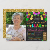 ルアウ(ハワイ式宴会)退職招待状 招待状 (正面/裏面)