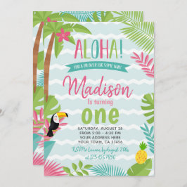 ルアウ（ハワイ式宴会）1歳の誕生日 招待状