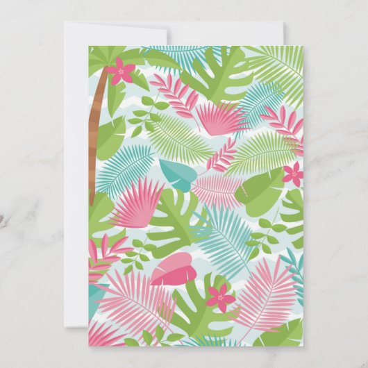 ルアウ(ハワイ式宴会)1歳の誕生日 招待状 (裏面)