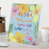 ルアウ（ハワイ式宴会）1th誕生日へようこそ 台座サイン (インサイチュ)