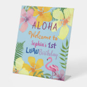 ルアウ（ハワイ式宴会）1th誕生日へようこそ 台座サイン (正面)