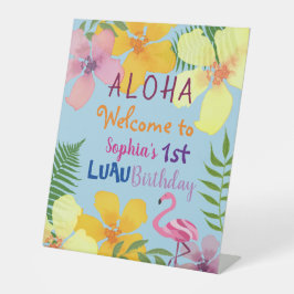 ルアウ（ハワイ式宴会）1th誕生日へようこそ 台座サイン