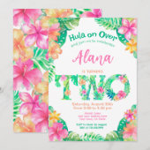 ルアウ（ハワイ式宴会）2歳 招待状 (正面/裏面)