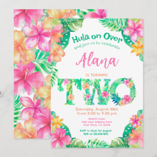 ルアウ（ハワイ式宴会）2歳 招待状