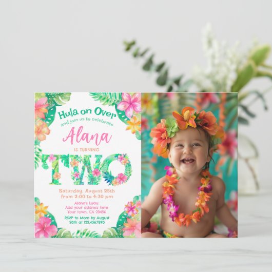 ルアウ（ハワイ式宴会）2歳 招待状 (スタンド正面)