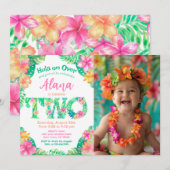 ルアウ(ハワイ式宴会)2歳 招待状 (正面/裏面)