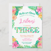 ルアウ（ハワイ式宴会）3歳 招待状 (正面)