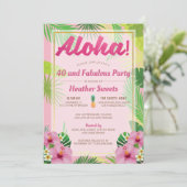 ルアウ(ハワイ式宴会)40th誕生日パーティの招待状 招待状 (スタンド正面)