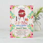 ルアウ(ハワイ式宴会)I do BBQトロピカルカップルズシャワー招待状 招待状 (スタンド正面)