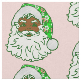 ルアウ ピンク クリスマス ハワイアン アフリカ系 黒人サンタ ファブリック