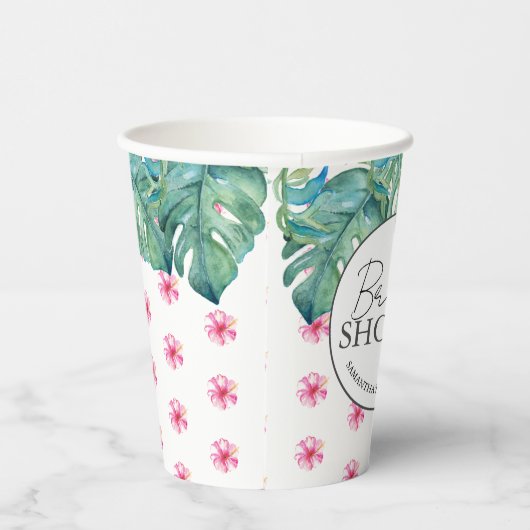 ルアウ ブライダル シャワー トロピカル ヒビスカス フラワー 紙コップ (右)