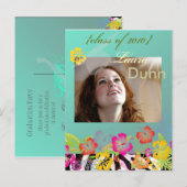 ルアウ 卒業式、写真ポストカード/手作り カラー インビテーションポストカード (正面/裏面)