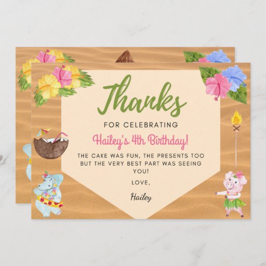 ルアウ 感謝カード (正面/裏面)