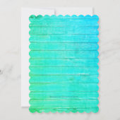 ルアウ 誕生日パーティー 青い木 熱帯花 招待状 (裏面)