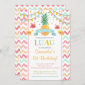 ルアウ 誕生日 招待状 パイナップル 招待状 (正面/裏面)