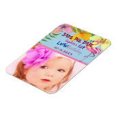 ルアウ 1歳の誕生日 写真 保存 日付のお知らせ マグネット (左側)