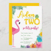 ルアウ 2歳の誕生日パーティー招待状, ルアウの招待状 招待状 (正面/裏面)