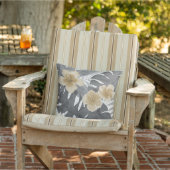 ルアナウォーターカラートロピカルグレーフローラリバーシブル アウトドアクッション (椅子)