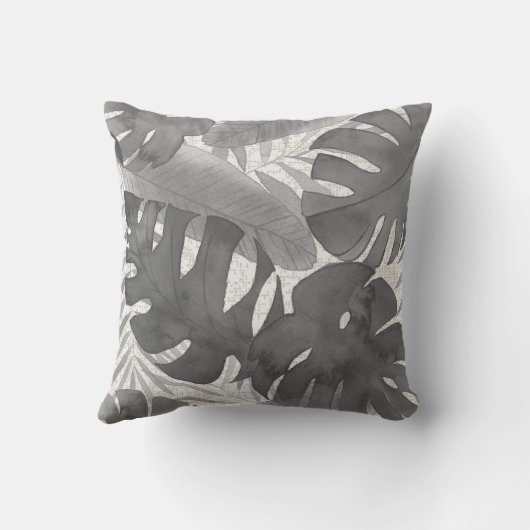 ルアナウォーターカラートロピカルグレーフローラリバーシブル アウトドアクッション (裏面)