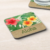 ルアナウォーターカラートロピカルビビビビッドフローラ コースター (左側)