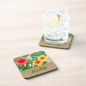 ルアナウォーターカラートロピカルビビビビッドフローラ コースター (右側)