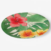 ルアナウォーターカラートロピカルビビビビッドフローラ ペーパープレート (アングル)