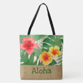 ルアナウォーターカラートロピカルフローラリバースビーチバッグ トートバッグ (正面)