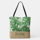ルアナウォーターカラートロピカルフローラリバースビーチバッグ トートバッグ (裏面)