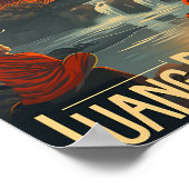 ルアンパバーンラオスヴィンテージアートトラベルイラストレーション ポスター (角)