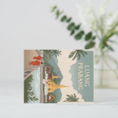 ルアンパバーン修道士と寺院 ポストカード (スタンド正面)