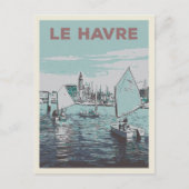 ルアヴールセーリングマリーナイラストレーションフランス ポストカード (正面)