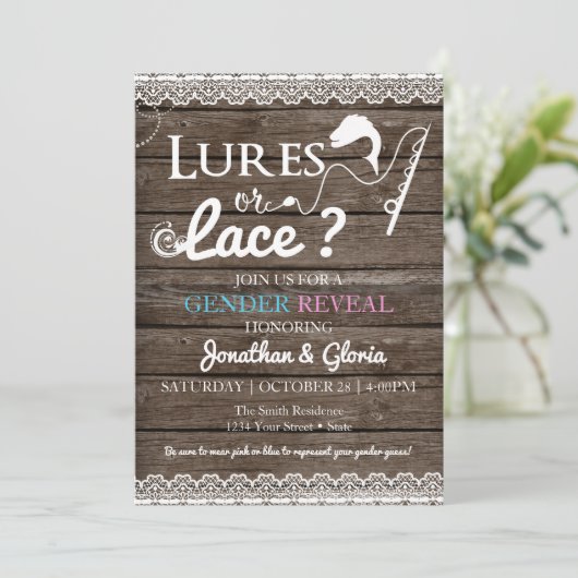 ルアーまたはレース性別が青またはピンクを明らかにする 招待状 (スタンド正面)