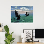 ルアーブル – クロード・モネの魚釣りボートを出る ポスター (ホームオフィス)