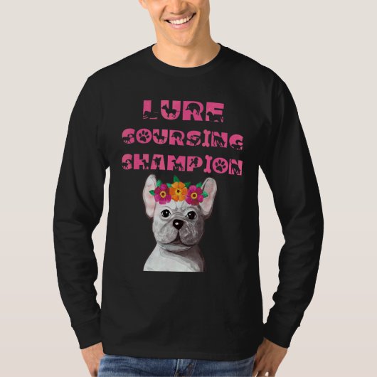 ルアー求愛チャンピオンのフラワークラウン付き犬 Tシャツ (正面)