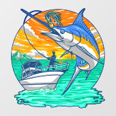 ルアー釣り人チャーターを取るマーリン魚 ウィンドウサイン (シート)