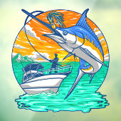 ルアー釣り人チャーターを取るマーリン魚 ウィンドウサイン (シート3)