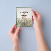 ルアG エメラルドグリーン 写真オーバーレイ ウェディング 招待状 チラシ (手)