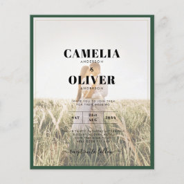 ルアG エメラルドグリーン 写真オーバーレイ ウェディング 招待状 チラシ