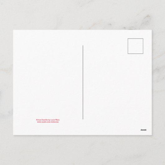 ルイおもしろいスカラフル・ウィンの漫画クリスマスの猫 シーズンポストカード (裏面)