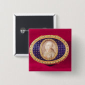 ルイのポートレートのミニチュアが付いている煙草入れ 缶バッジ (正面&裏面)